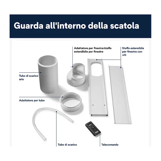 De'Longhi Condizionatore portatile 9400 BTU PAC EM82, vista 6