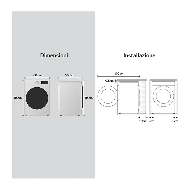 LG Lavatrice AI DD 9 kg F4R7009TSWB, vista 3