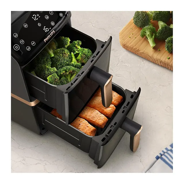Philips Airfryer Serie 4000 doppio cestello verticale NA462/70, vista 2
