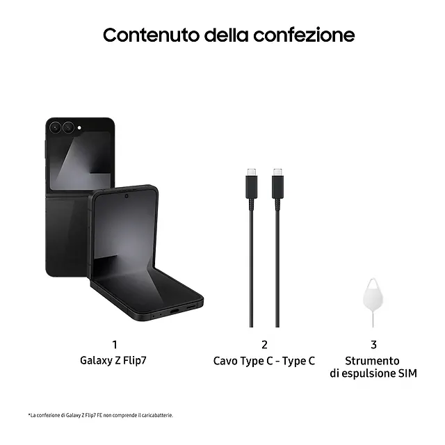 Samsung Galaxy Z Flip7 FE Black, vista 6