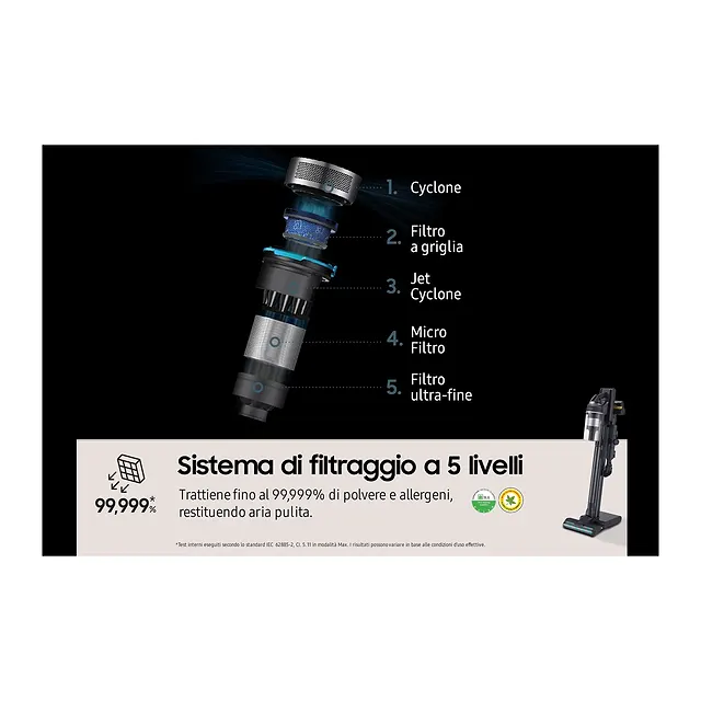 Samsung Scopa elettrica VS20C955CTK, vista 6